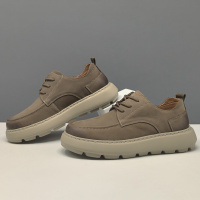 男士头层牛皮休闲鞋欧洲站真皮百搭潮鞋高端小众厚底增高鞋男
