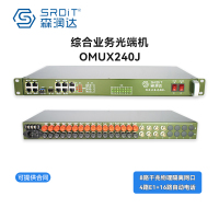 SRDIT森润达野外综合业务光端机多业务PCM复用器OMUX240J物理隔离千兆电话 i8G4E16P 40公里