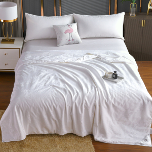 雅鹿全棉贡缎大提花蚕丝被YLB2410 白色 2.0*2.3m