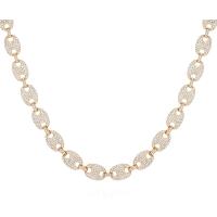 盖尔斯(GUESS)女士晶石铺镶金色金属项链16英寸