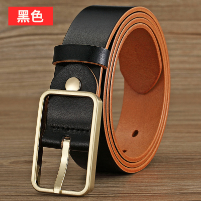赫泽琼斯HEZZJONS男士腰带真皮针扣皮带男牛皮青年休闲裤腰带牛皮商务潮流皮带