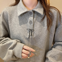 Y2K甜美芭蕾鞋蝴蝶结流苏项链女小众设计感长款可调节毛衣链配饰送女朋友老婆情人节七夕生日礼物