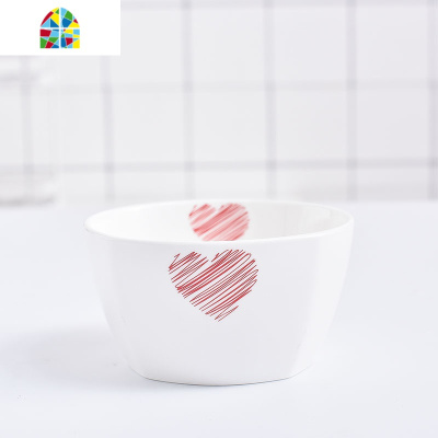 方形碗 陶瓷餐具4.5英寸米饭碗家用小碗汤碗沙拉碗早餐碗套装 FENGHOU 4个太阳方碗送小勺