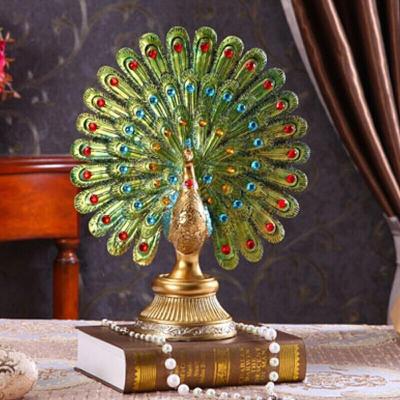 欧式树脂孔雀开屏家居摆设电视柜玄关摆件 标配