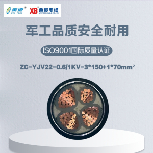 秦源牌 ZC-YJV22-0.6/1KV-3*150+1*70mm² 阻燃铜芯铠装电力电缆 元/米 定制商品 联系客服 黑色 ZC-YJV22-0.6/1KV-3*150+1*70mm²