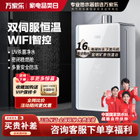 万家乐 16升燃气热水器J6H1 双芯伺服恒温 UV杀菌净水 一级静音下置风机密闭稳燃玻璃面板