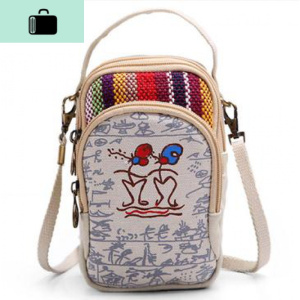 云南民族风包包6寸手机包帆布包女小手拿包三层手提零钱包斜挎包NEW LAKE女手包