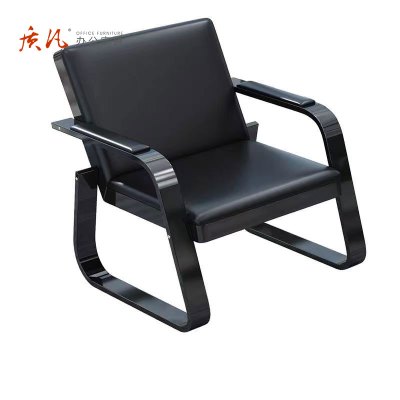 质凡简约办公沙发办公室接待会客商务铁艺沙发茶几组合套装 单人位