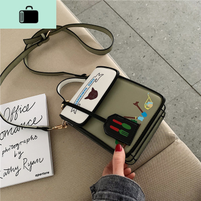 ins斜挎包包女2020春天新款迷你撞色小方包ins时尚百搭单肩手机包NEW LAKE女斜挎包