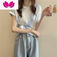 七斓2023早春新款扎染短袖T恤女装夏季设计感小众别致宽松短款上衣女