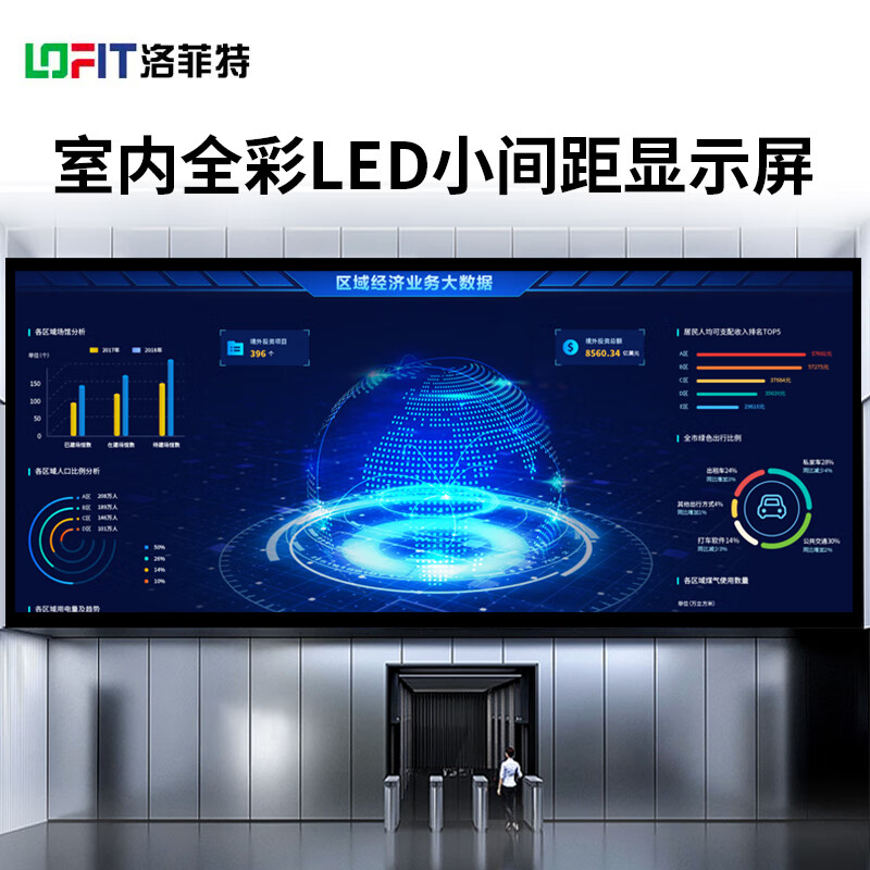 洛菲特(LOFIT) LED显示屏全彩室内小间距广告屏 P1.86无缝拼接大屏幕会议室电子屏整包套装 LFT-JW18