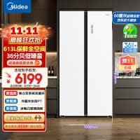 美的(Midea) M60系列643对开门双系统超薄嵌入家用冰箱一级能效风冷无霜MR-643WUKGPZ冰釉白国家补贴
