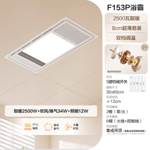 欧普照明(OPPLE) 双核取暖+照明+换气+吹风 四合一 PTC陶瓷双核浴霸暖风模块嵌入式集成吊顶卫生间风暖浴霸暖风机