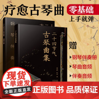 正版 二十四节气古琴曲集 附音频 配套钢琴伴奏曲谱零基础初学者新手古琴入门知识古琴曲谱 古琴谱钢琴谱曲集乐曲熟练指法图