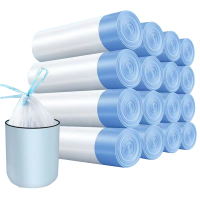 抽绳垃圾袋1卷20只 家用手提式垃圾袋大号厨房自动收口宿舍用塑料垃圾袋