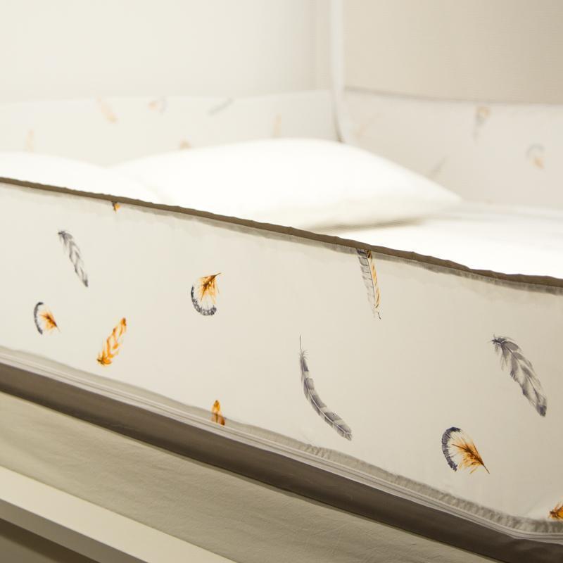 美帮汇夏季蚊帐防摔儿童三开支架拉链加密有底1.8m2米床家用2.2