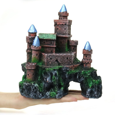 鱼缸装饰品仿真假山石造景用品摆件水族箱设计房子欧式城堡大小号