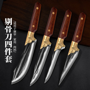 龙泉手工锻打剔骨多功能刀商用屠夫扒皮杀猪专用刀具放血尖刀高档剥皮刀7163