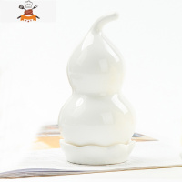 多彩骨瓷葫芦牙签筒时尚牙签笼客厅家居摆件棉棒收纳酒店牙签罐 敬平 纯奶白色