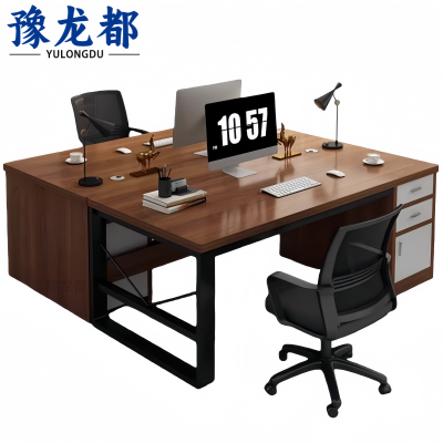 豫龙都 办公桌椅 双人+2椅 套