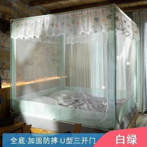 美帮汇蚊帐1.8m床1.5m家用蒙古包2米防摔儿童纹账1.8米全封闭拉链式文帐
