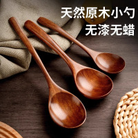 木头勺子吃饭用家用长柄大号木质勺干饭盛汤吃播日式拉面小勺8138P