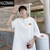 HLCOMAN230g白色短袖t恤男款夏季潮牌半截袖大码宽松体恤