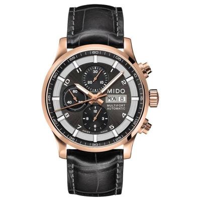 美度mido 瑞士手表 新款舵手系列 时尚休闲 三眼计时盘 皮带机械表男