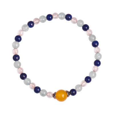  梦克拉 玛瑙芙蓉石青金石海蓝宝石手链 缤纷田园 缤纷田园