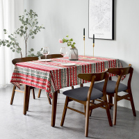 美帮汇圣诞风桌布餐桌布艺棉麻简约长方形春节茶几台布书桌学生