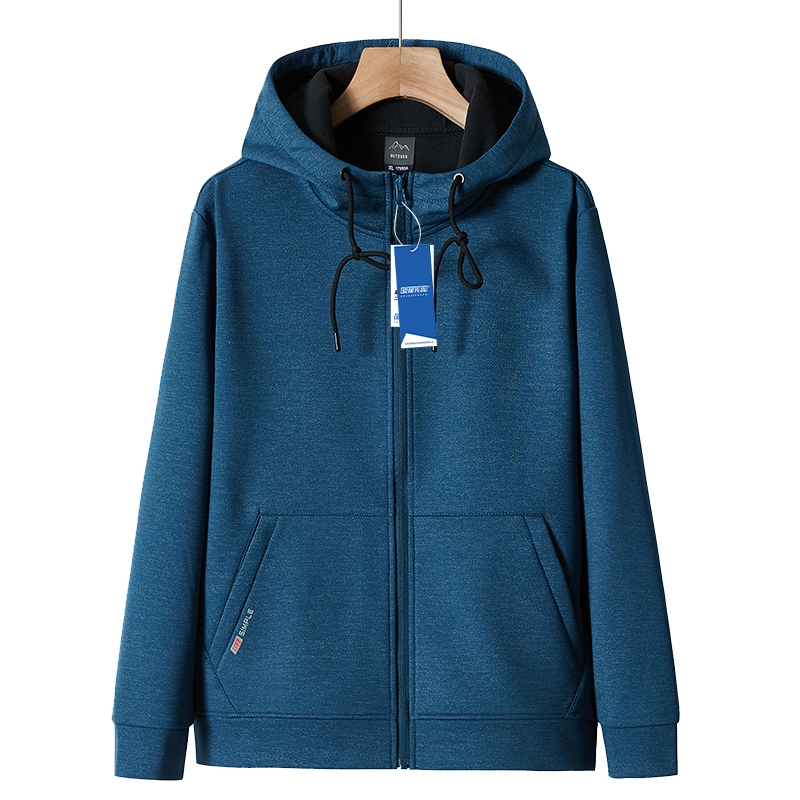 安居先森e2134男开胸卫衣95%涤纶 5%氨纶 墨蓝色 l-8xl