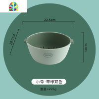 家用塑料双层洗水果篮子厨房大号菜蓝洗菜盆创意客厅水果盘 FENGHOU 深白色-大号洗菜篮洗菜篮