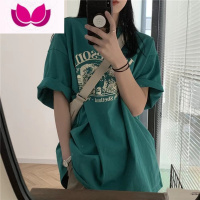 七斓黑色美式t恤女短袖ins潮牌2022年新款夏季学生半袖设计感小众上衣