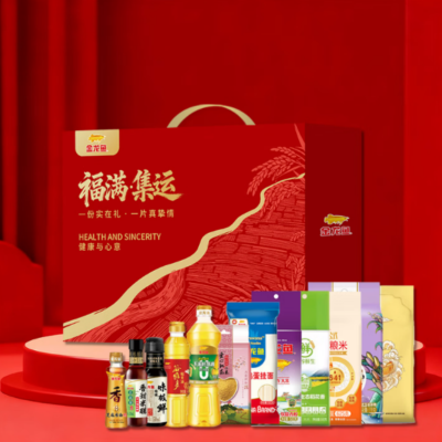 金龙鱼米面油调料礼包组合套装福满集运礼盒208型
