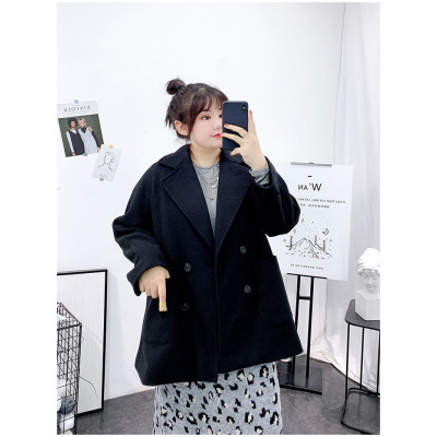 恋名媛2020秋冬季新款加大码女装毛呢外套女中长款小个子显瘦呢子大衣大码女装