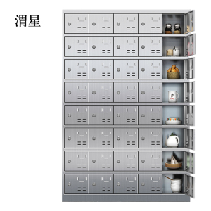 渭星304不锈钢食堂带锁餐具柜40门碗柜钥匙锁1800*1200*300