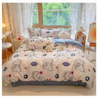 罗利奇高端磨毛四件套全棉纯棉1.8m床-比心款