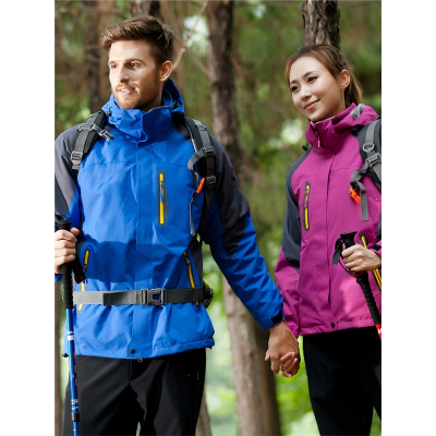  冬季冲锋衣男女三合一可拆卸加绒加厚两件闪电客套防风定制logo登山外套