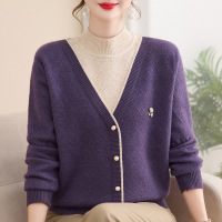 时尚女装中老年人衣服大码宽松中年针织衫加绒加厚女装40-60岁厚