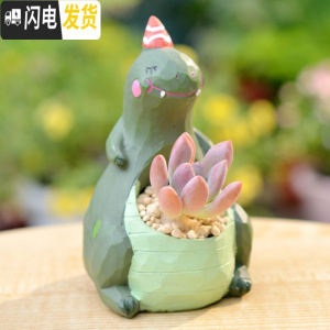 三维工匠zakka田园多肉花盆可爱卡通动物花盆鲸鱼花园派对创意小花盆套餐 卡其色哈特+奥普林娜 小花盆容器