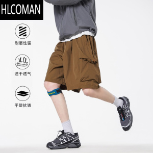 HLCOMAN日系大口袋运动短裤男夏户外速干透气工装五分裤宽松阔腿休闲裤子