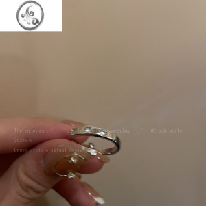 JiMi冷淡风素圈锆石开口戒指女2023年新款气质百搭指环时尚个性食指戒