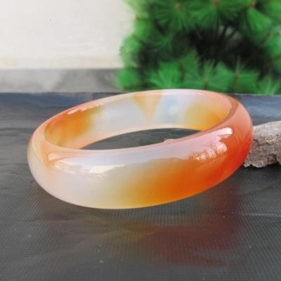 臻玉盈天然原色红玛瑙玉髓手镯适宽窄加厚无烤色花玛瑙手环贵妃镯自戴送人收藏