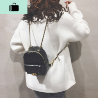 双肩包女2020新款韩版百搭菱格小背包休闲百搭纯色少女链条书包潮NEW LAKE