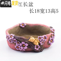 三维工匠多肉花盆大号口径微景观拼盘创意个性套装组合老桩盆水泥 中号熊红长盆 中等花盆容器