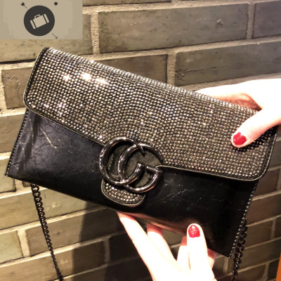 2020春季上新亮钻手拿包韩版气质百搭小包链条包单肩斜挎信封包女艾狄伊娃女手包