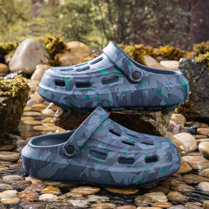 2025年春夏季男士透气舒适纯色潮流时尚休闲日常百搭男款洞洞鞋