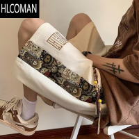 HLCOMAN短裤男华夫格夏季五分裤潮流直筒休闲薄款宽松大码沙滩裤