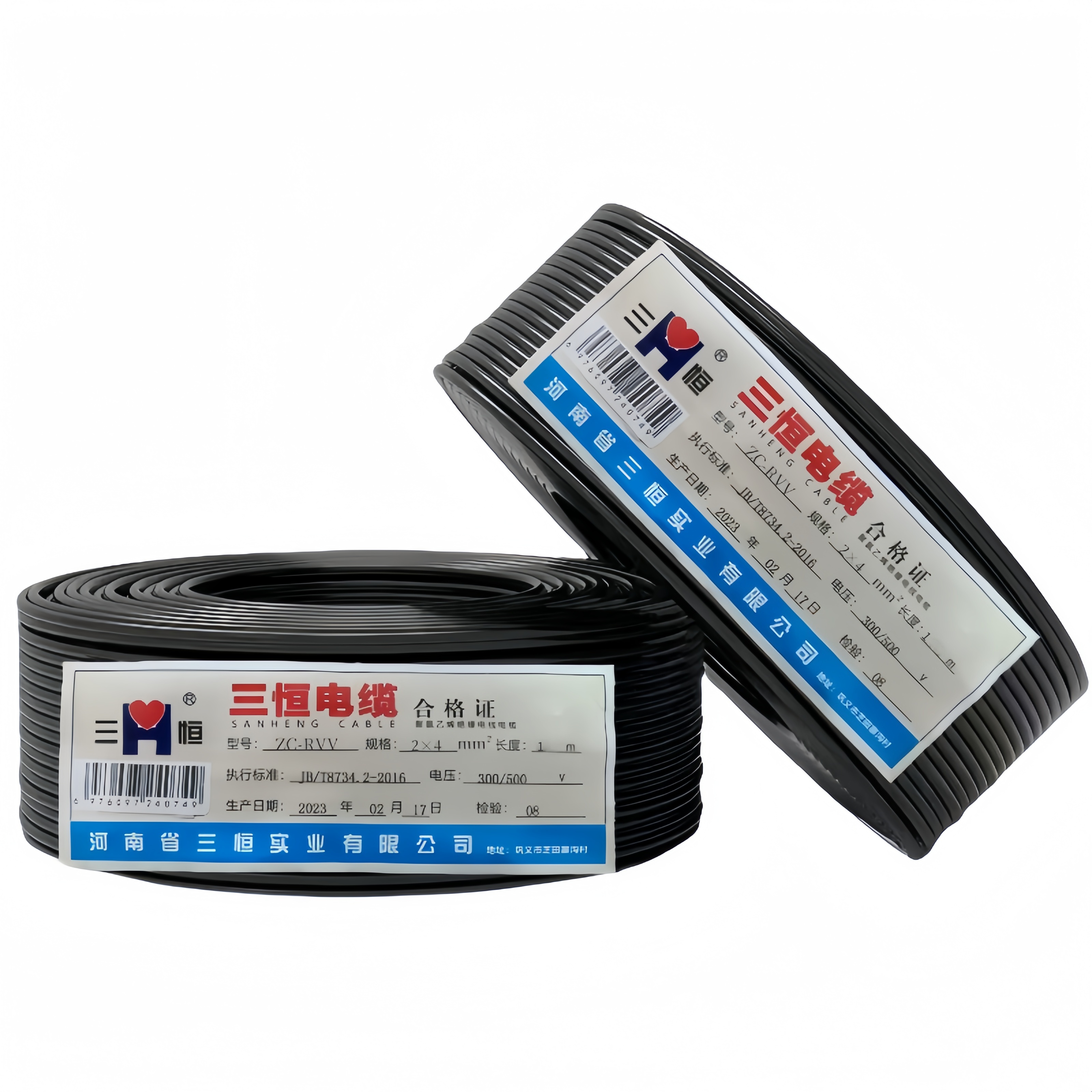 三恒 多芯软线ZC-RVV 2×4mm² 米