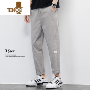 YANXU2023新款夏季休闲裤男士装宽松直筒工装长裤薄款男生九分裤子夏天